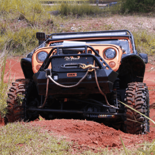 Tire Streets Accelera Badak X-Treme Ultra Aggressive Mud Terrain Tire on a jeep