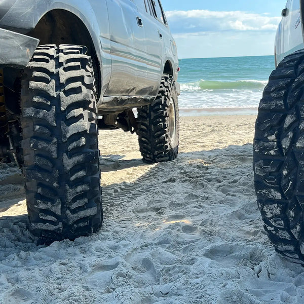 Accelera Badak X-Treme - extreme mud terrain tire in sand on the beach